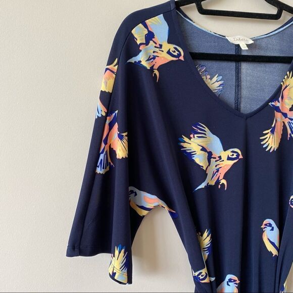 ANTHROPOLOGIE-DELETTA Bird Print Tunic Kimono - Picture 7 of 11